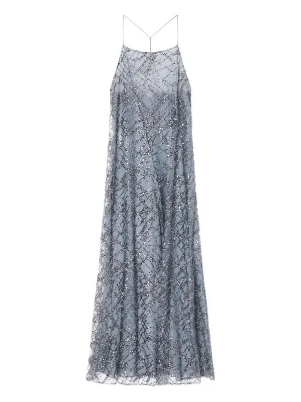 SILVER SEQUIN A-LINE DRESS sold by Lord & Taylor