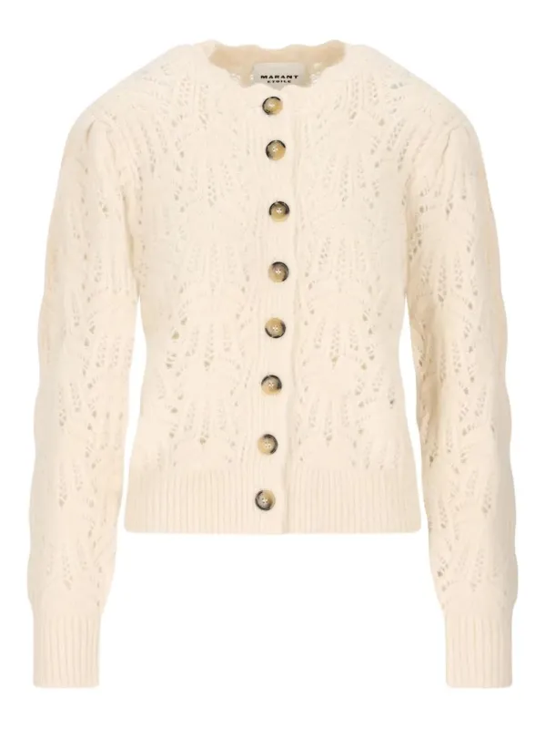 LACE-KNIT CARDIGAN WITH BUTTON DETAILS sold by Lord & Taylor