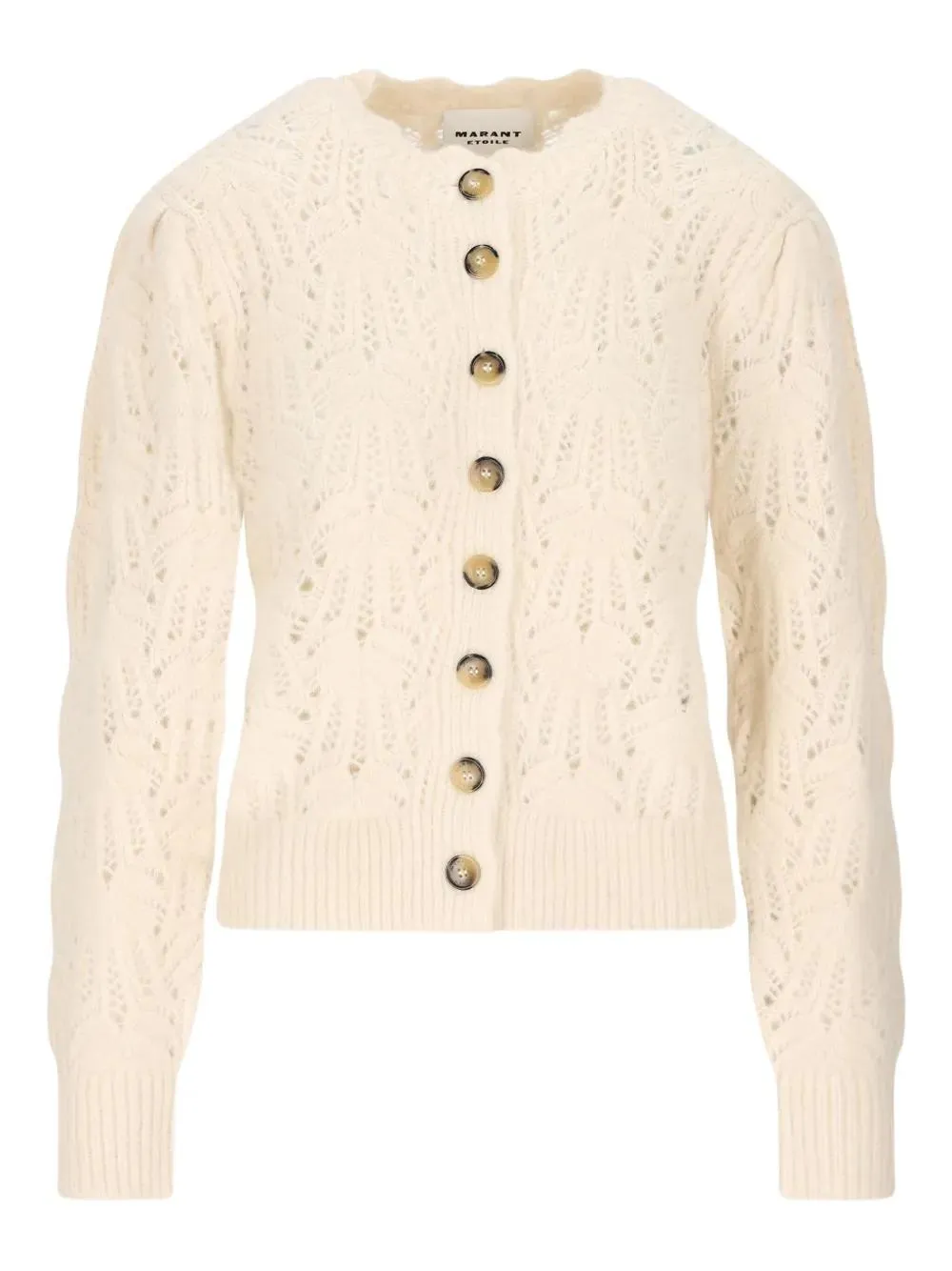 LACE-KNIT CARDIGAN WITH BUTTON DETAILS sold by Lord & Taylor