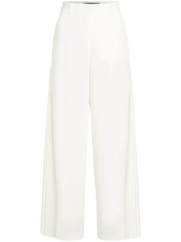 WHITE PANTS WITH PLEATED SIDE DETAIL sold by Lord & Taylor