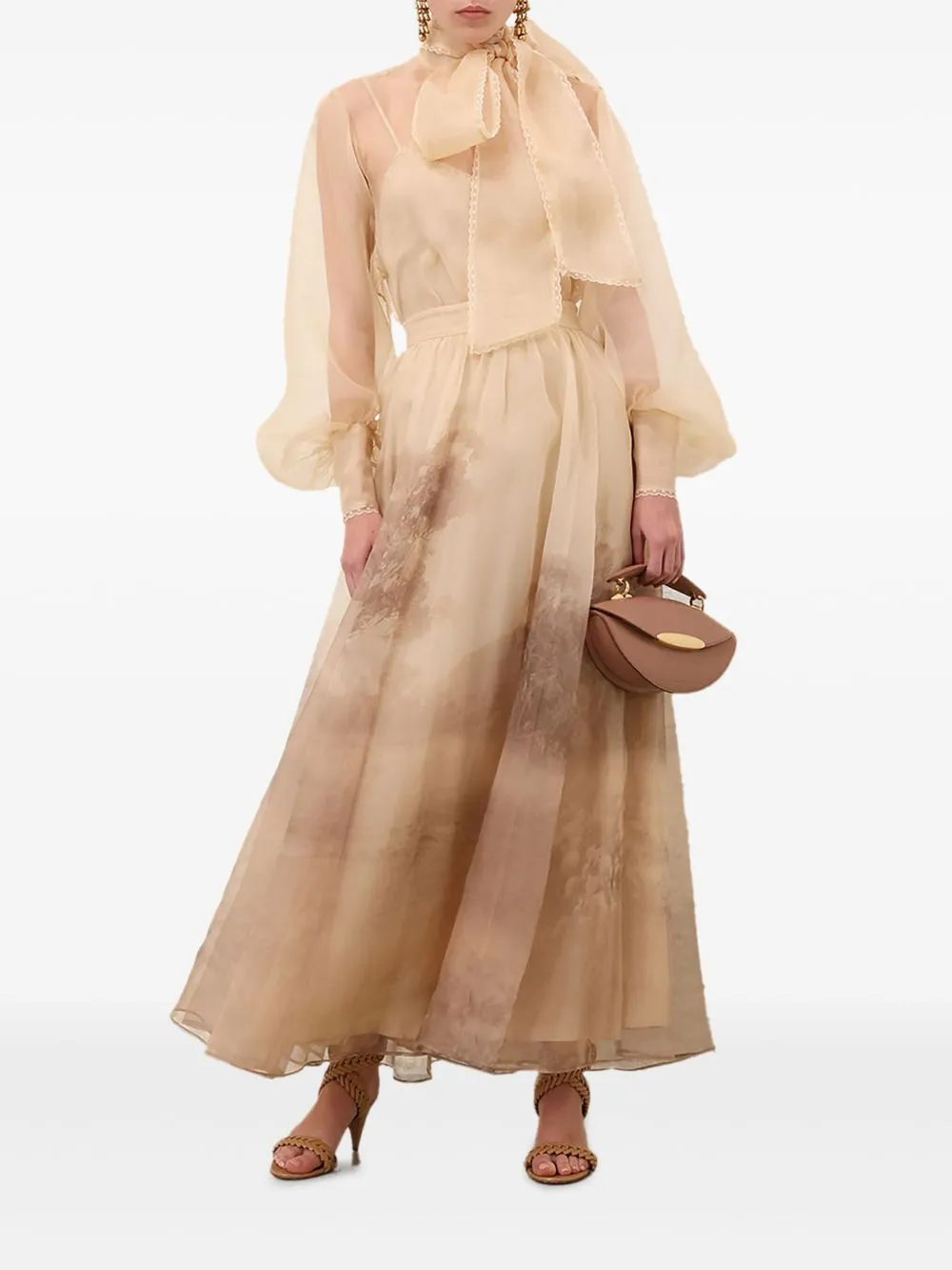 BEIGE A-LINE SILK SKIRT sold by Lord & Taylor product image thumbnail 4