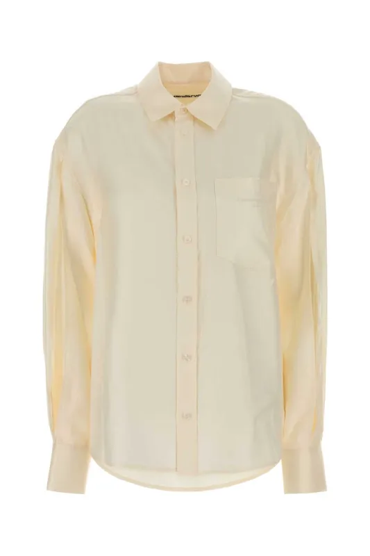 IVORY SATIN OVERSIZE SHIRT sold by Lord & Taylor