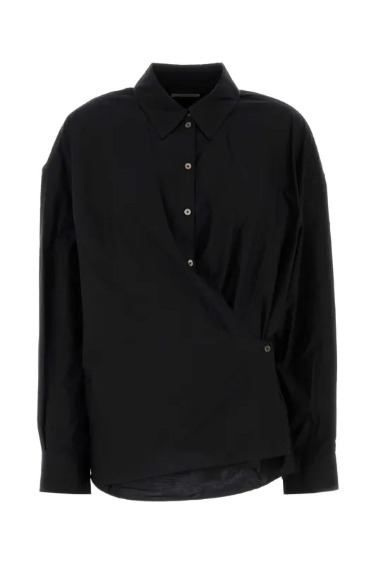 BLACK COTTON BLEND SHIRT made by Lemaire