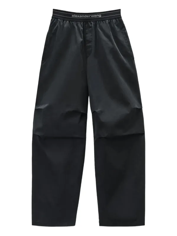 BLACK COTTON BLEND WIDE-LEG PANT made by Alexander Wang