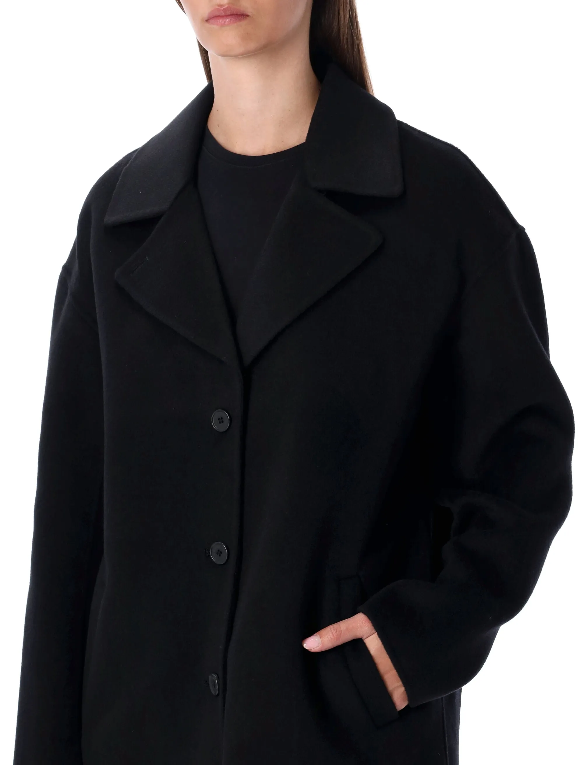 OVERSIZED BLACK WOOL BLEND COAT sold by Lord & Taylor product image thumbnail 3
