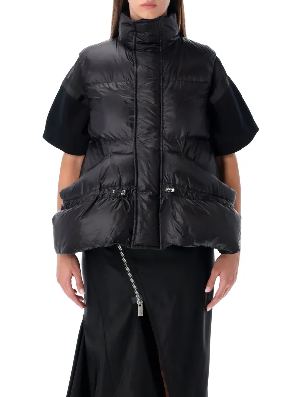 SACAI BLACK TECHNICAL FABRIC PADDED VEST WITH HIGH COLLAR sold by Lord & Taylor