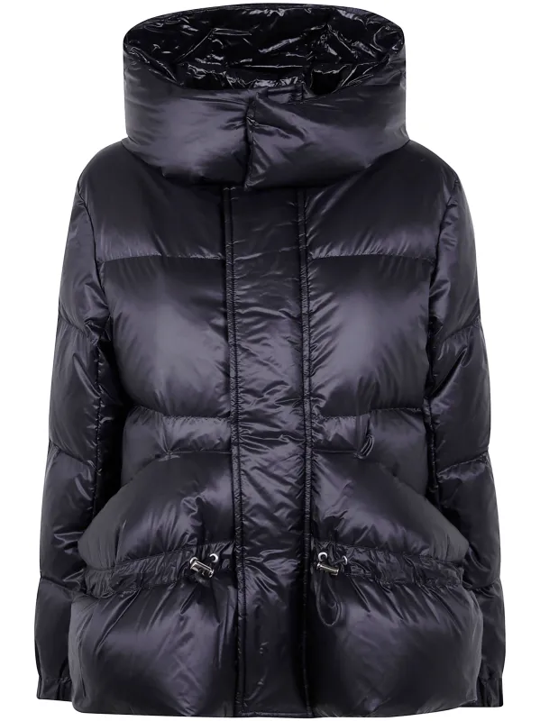 SACAI BLACK HOODED SHORT PADDED PUFFER JACKET sold by Lord & Taylor