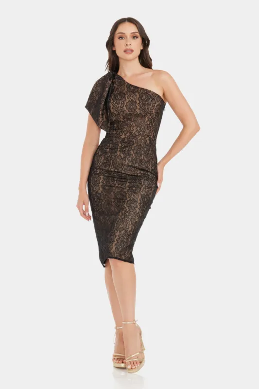 Tiffany One Shoulder Bodycon Midi Dress sold by Lord & Taylor