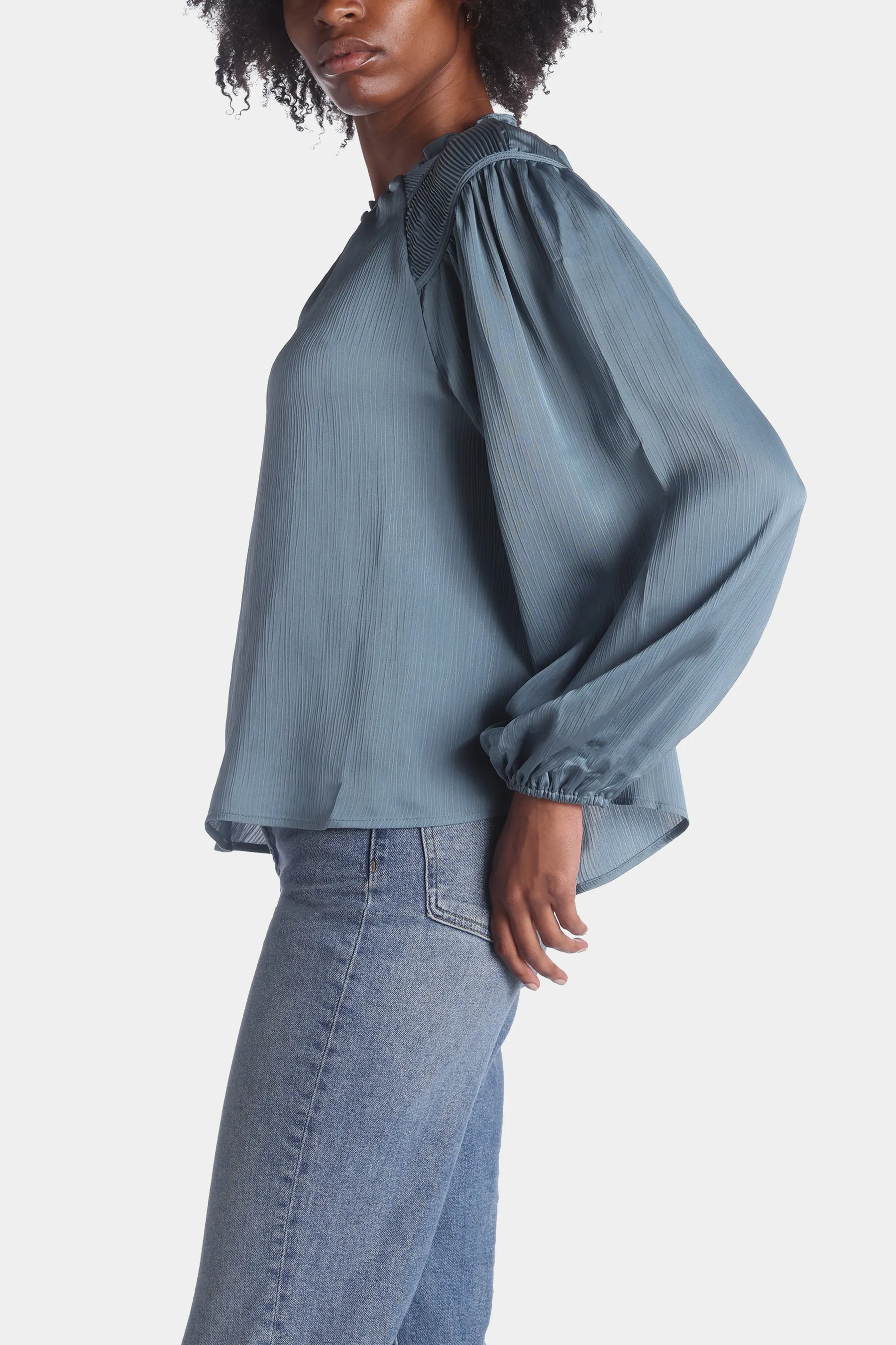 Long Sleeve Ruched Detail Raglan Top sold by Lord & Taylor product image thumbnail 5