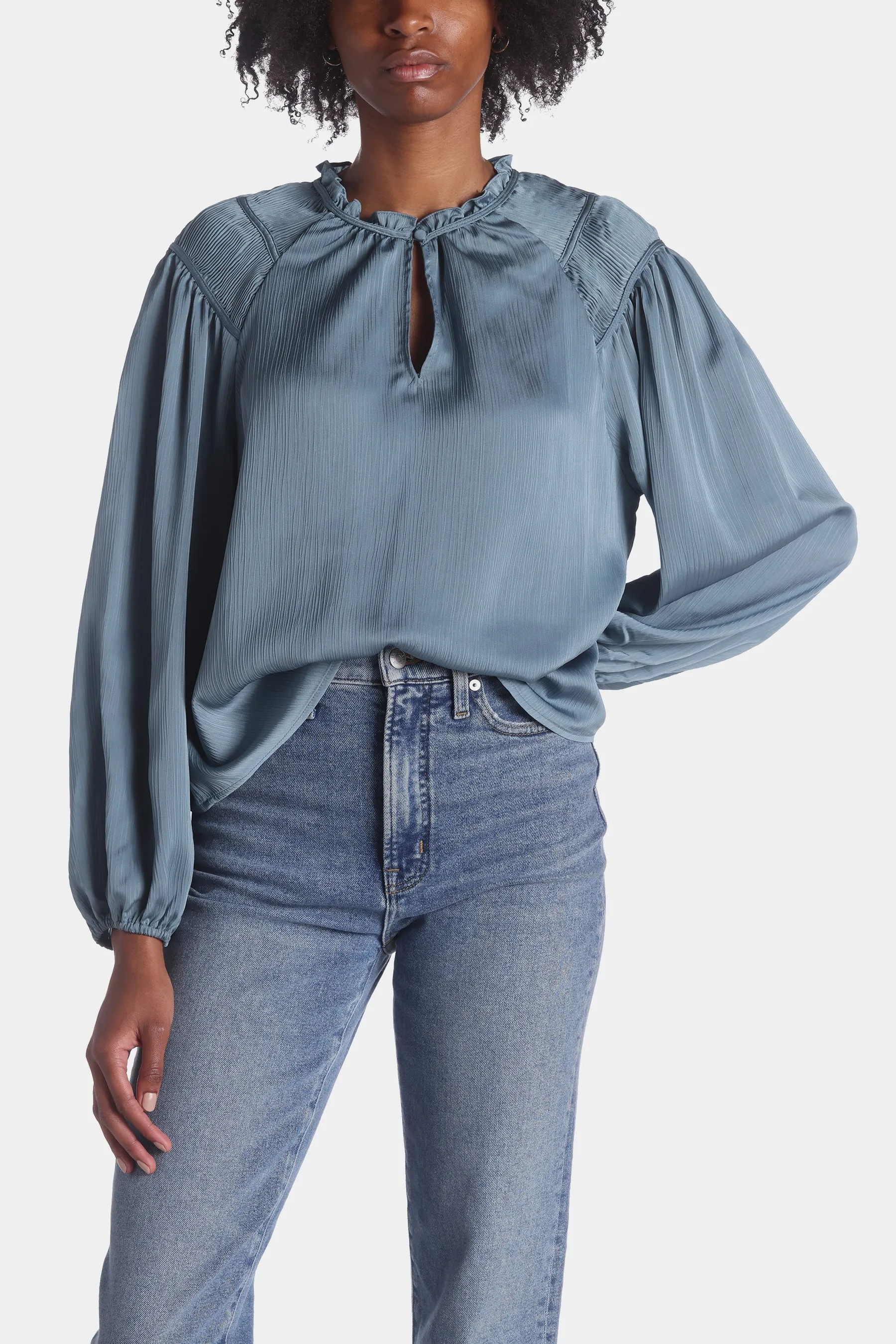 Long Sleeve Ruched Detail Raglan Top sold by Lord & Taylor product image thumbnail 4