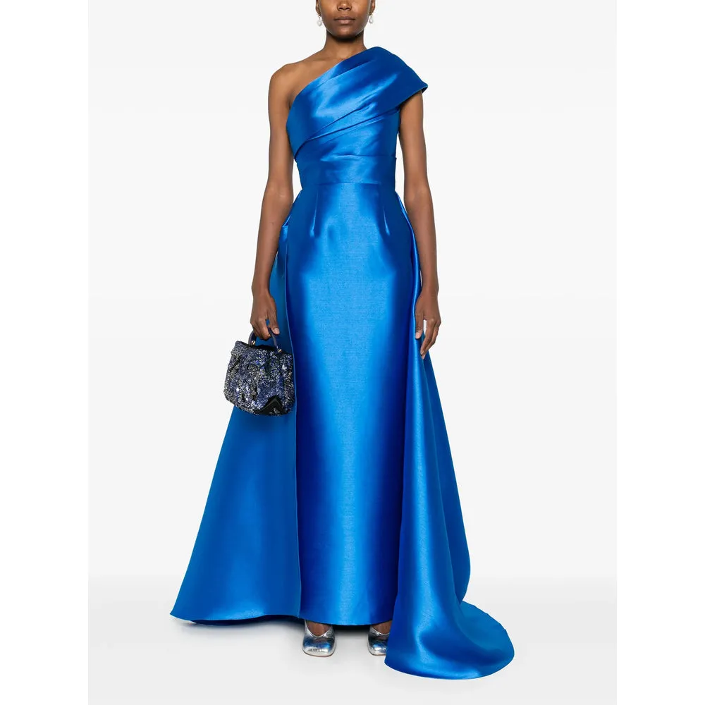 Topaz Blue One-Shoulder Satin Dress sold by Lord & Taylor product image thumbnail 5