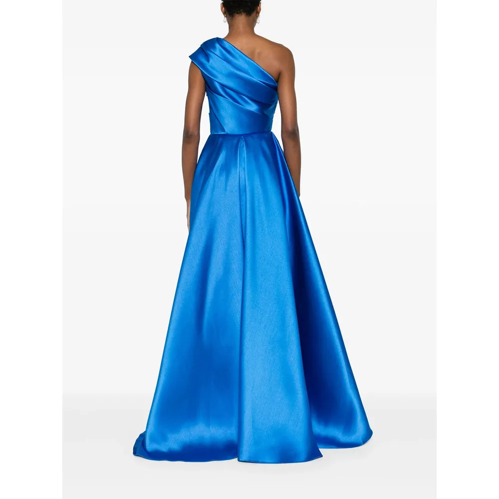 Topaz Blue One-Shoulder Satin Dress sold by Lord & Taylor product image thumbnail 3