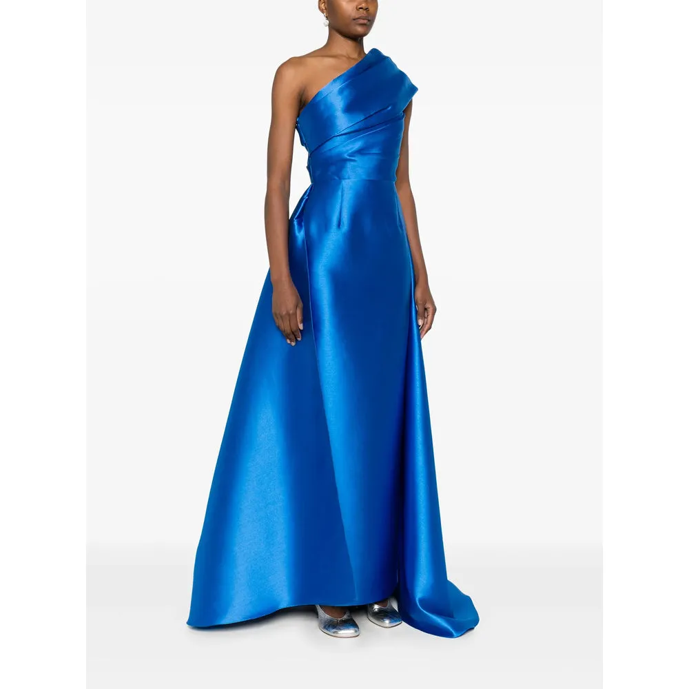 Topaz Blue One-Shoulder Satin Dress sold by Lord & Taylor product image thumbnail 4