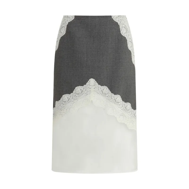 Gray Polyester Midi Skirt sold by Lord & Taylor