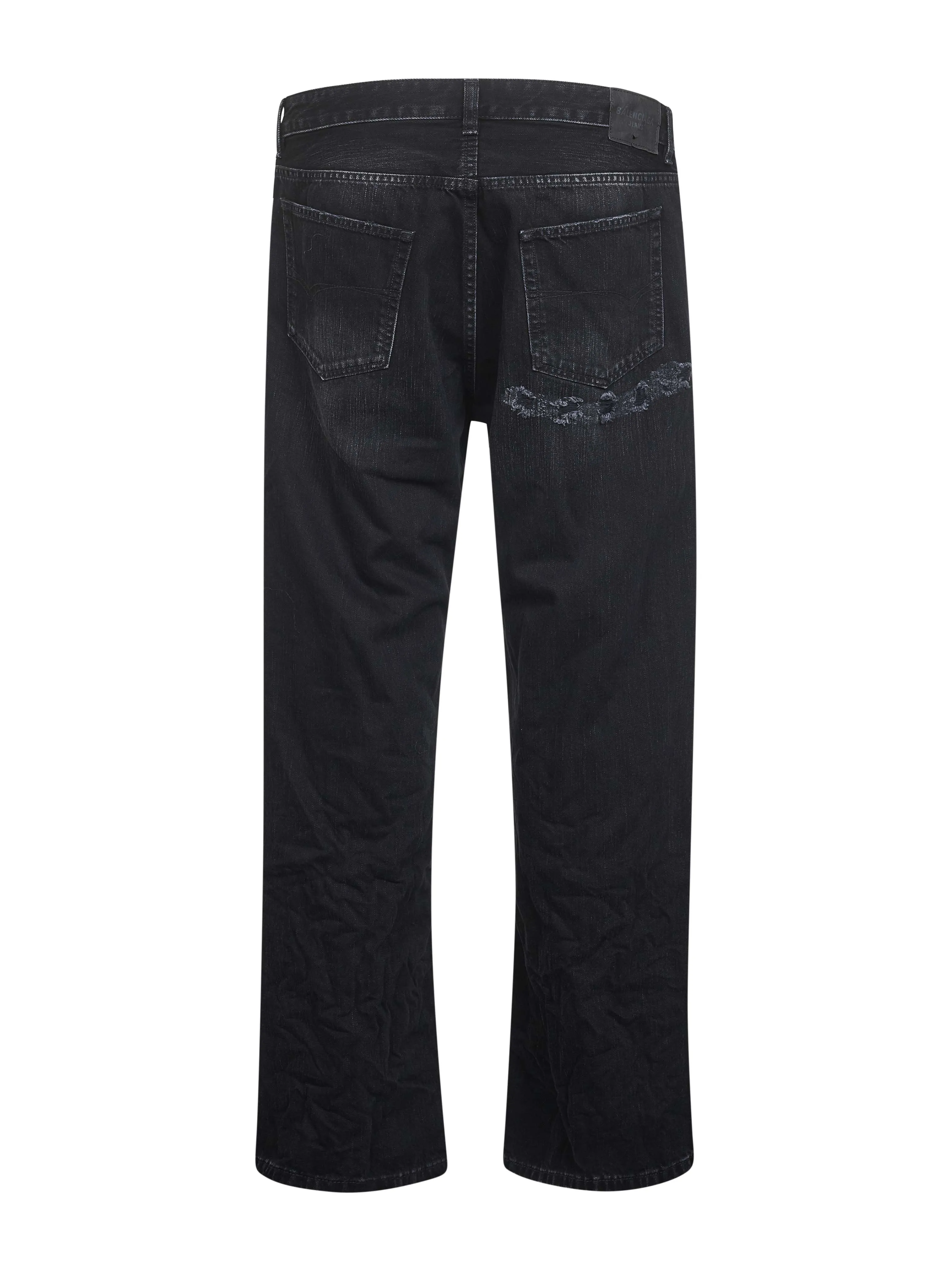 Black Distressed Relaxed Fit Jeans sold by Lord & Taylor product image thumbnail 2