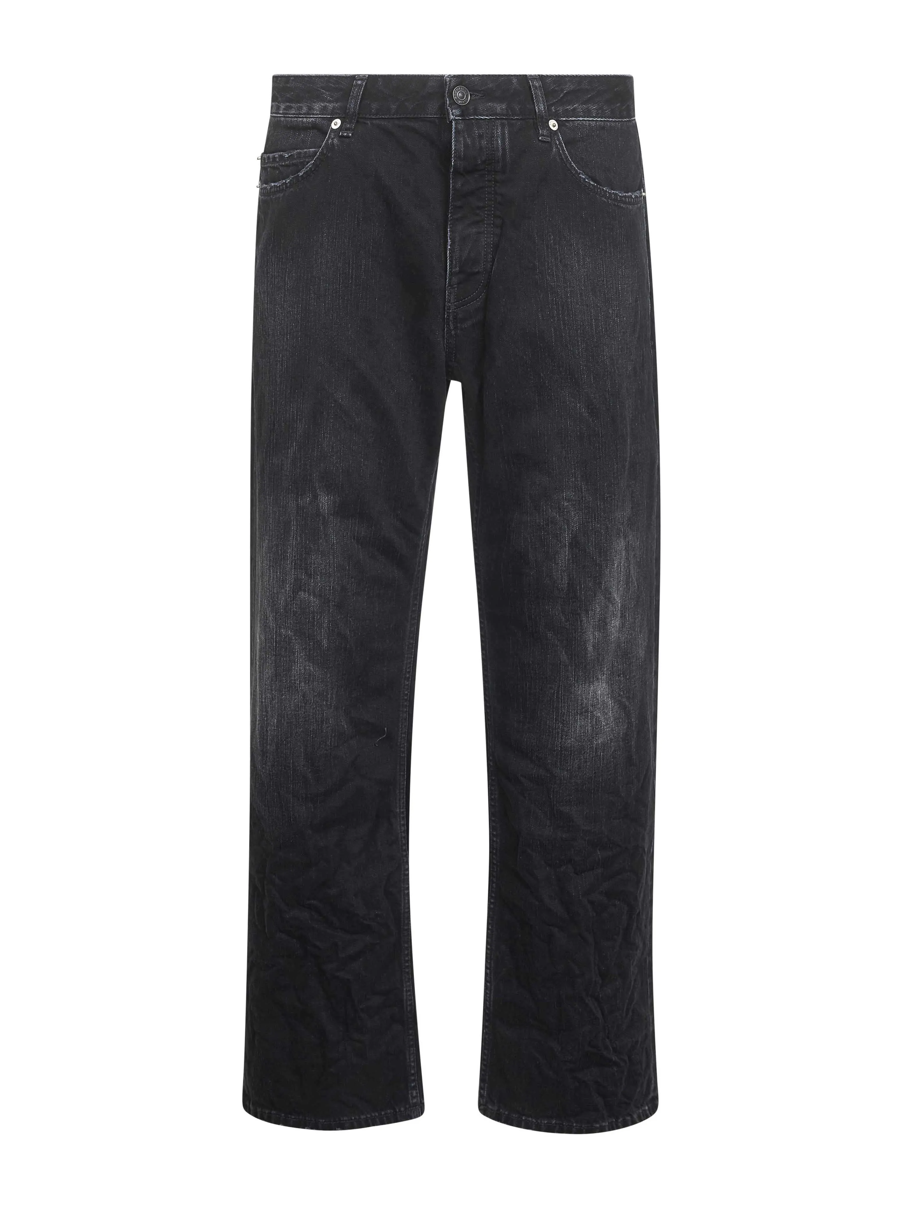 Black Distressed Relaxed Fit Jeans sold by Lord & Taylor