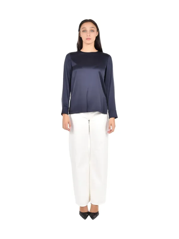 MaxMara Studio Blouse in Navy Blue sold by Lord & Taylor