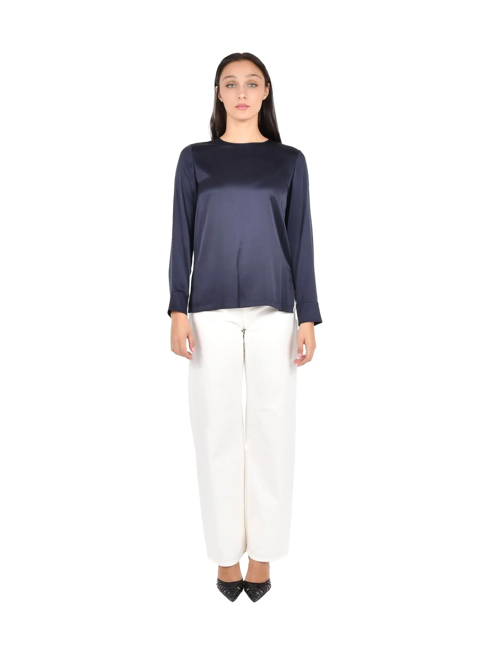 MaxMara Studio Blouse in Navy Blue sold by Lord & Taylor