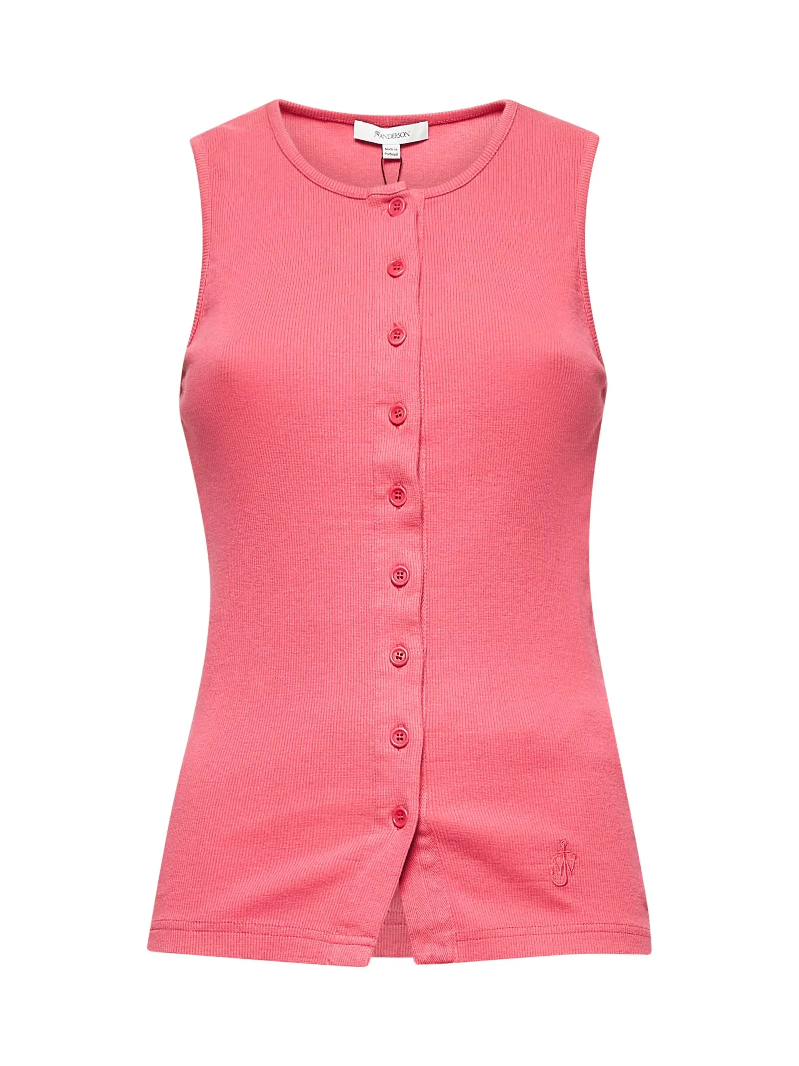 Pink Ribbed Cotton Logo Tank Top sold by Lord & Taylor