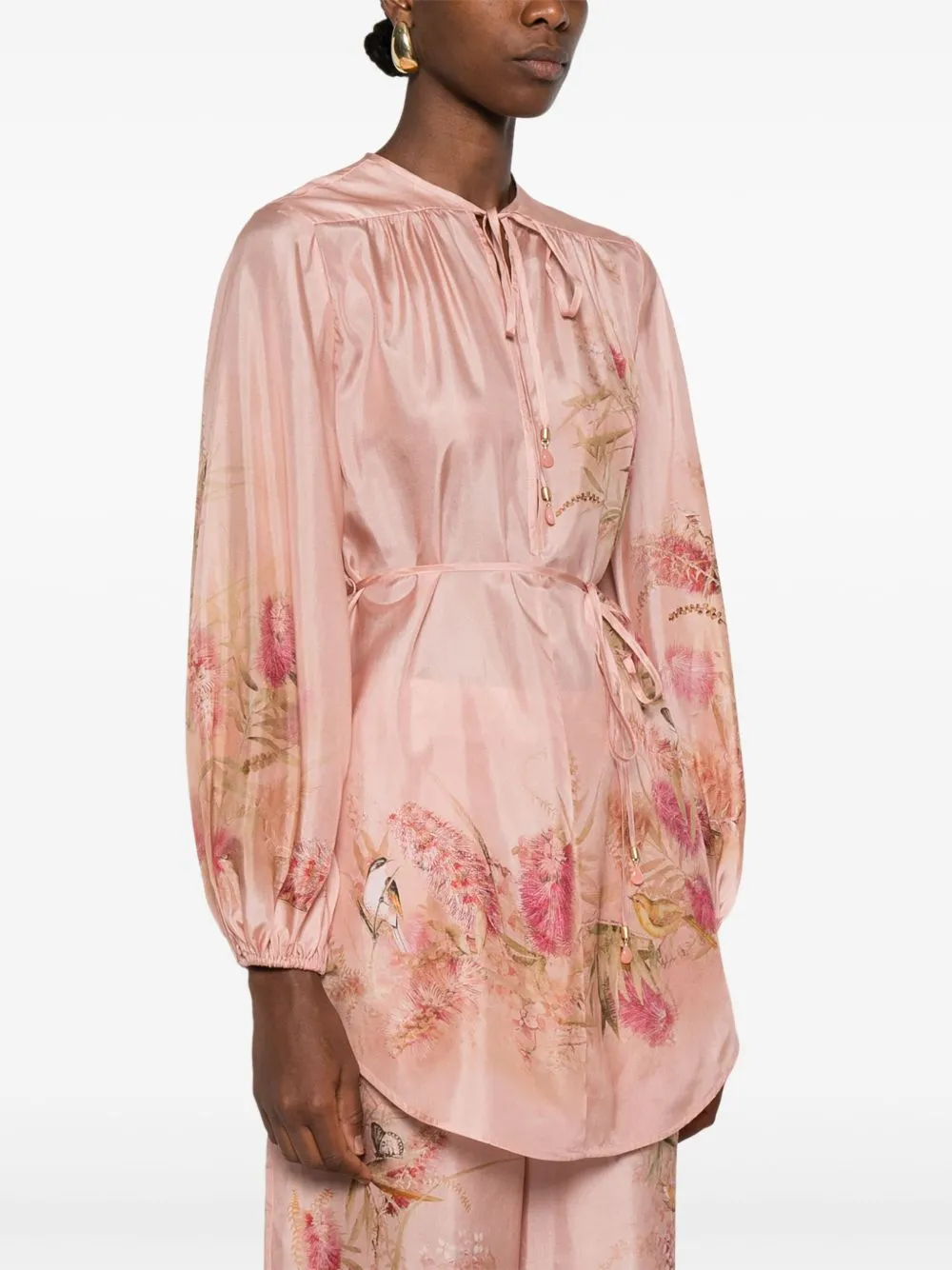 ANTIQUED PINK SATIN CASCADIANT BLOUSE sold by Lord & Taylor product image thumbnail 3