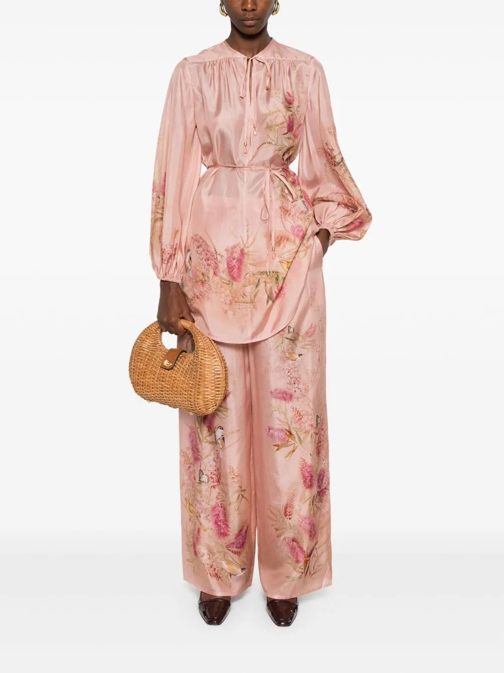 ANTIQUED PINK SATIN CASCADIANT BLOUSE sold by Lord & Taylor product image thumbnail 5