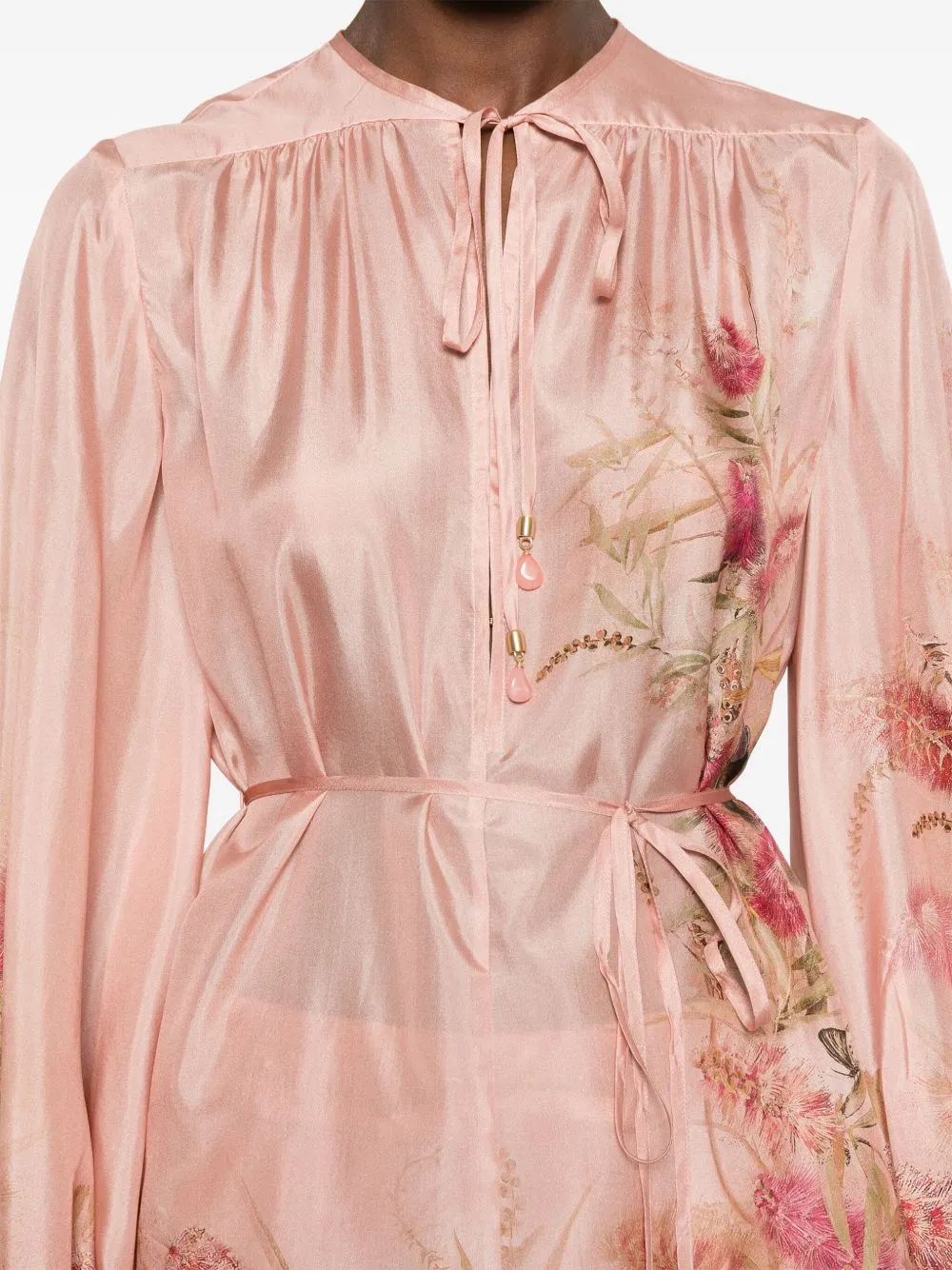 ANTIQUED PINK SATIN CASCADIANT BLOUSE sold by Lord & Taylor product image thumbnail 2