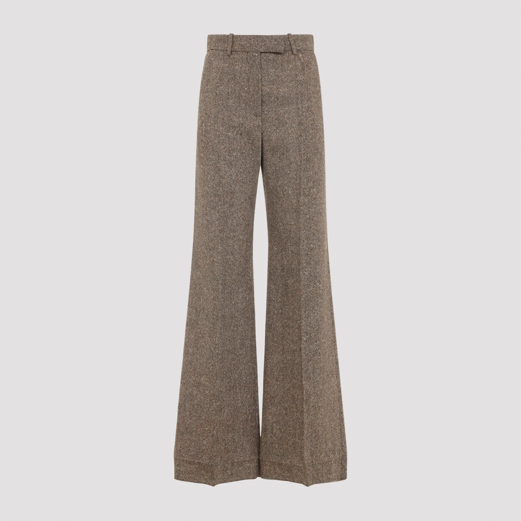 BROWN STRAIGHT VIRGIN WOOL PANTS sold by Lord & Taylor