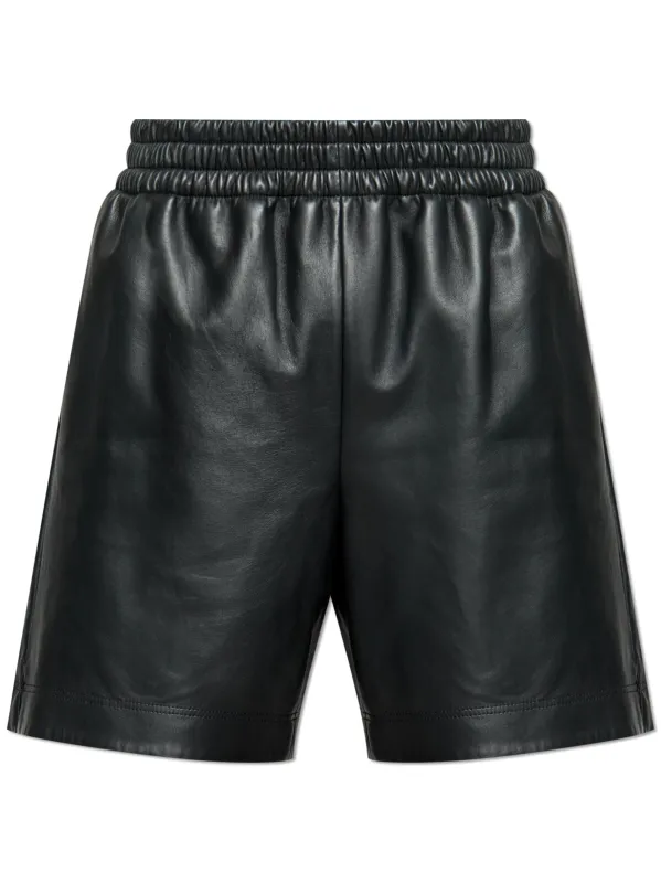 LEATHER SHORTS PAIRED WITH JERSEY FABRIC sold by Lord & Taylor