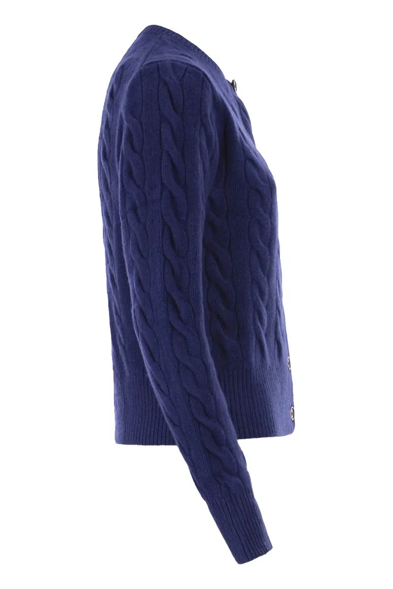 WOOL AND CASHMERE CABLE KNIT CARDIGAN sold by Lord & Taylor product image thumbnail 3