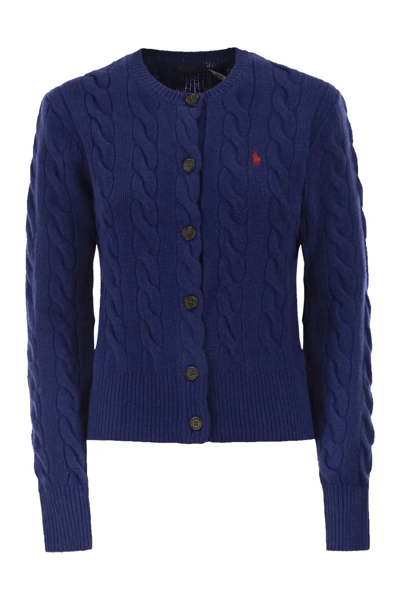 WOOL AND CASHMERE CABLE KNIT CARDIGAN sold by Lord & Taylor