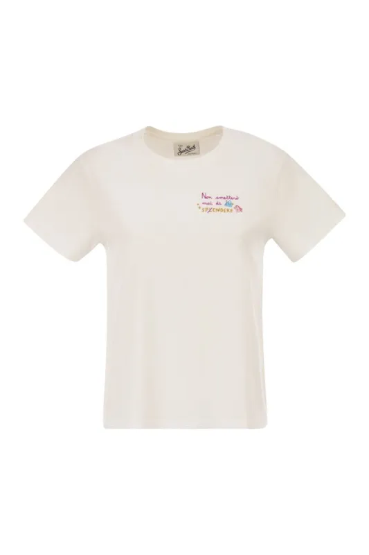 EMILIE - T-SHIRT WITH EMBROIDERY ON CHEST sold by Lord & Taylor