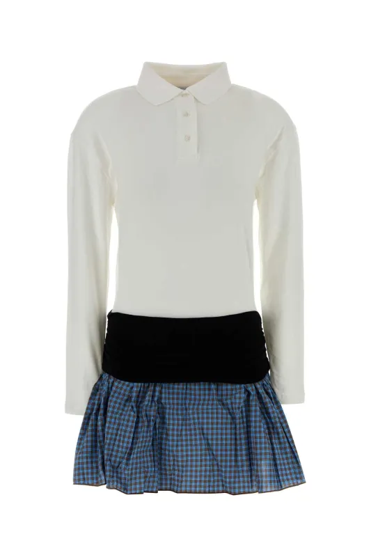 MULTICOLOR STRETCH COTTON CHICO MINI POLO DRESS made by Gimaguas