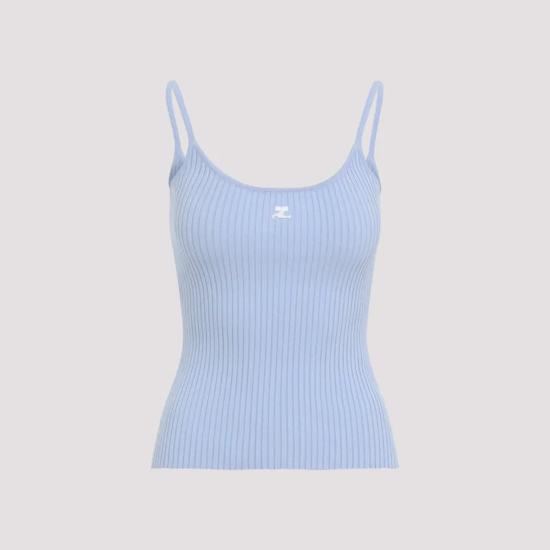 PASTEL BLUE RIB KNIT TANK TOP sold by Lord & Taylor