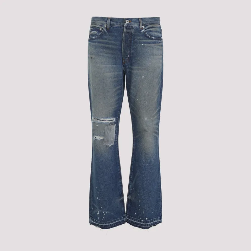 INDIGO BLUE COTTON DAGGER BOOTCUT JEANS sold by Lord & Taylor