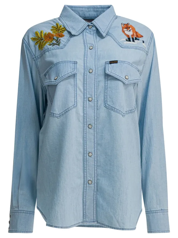 LIGHT BLUE COTTON SHIRT made by Filson