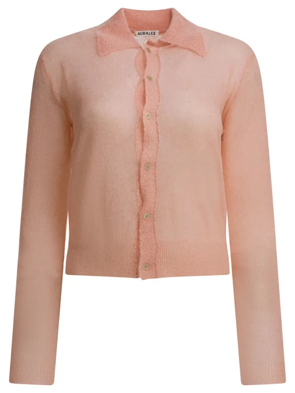 SALMON PINK MOHAIR NYLON KNITWEAR sold by Lord & Taylor