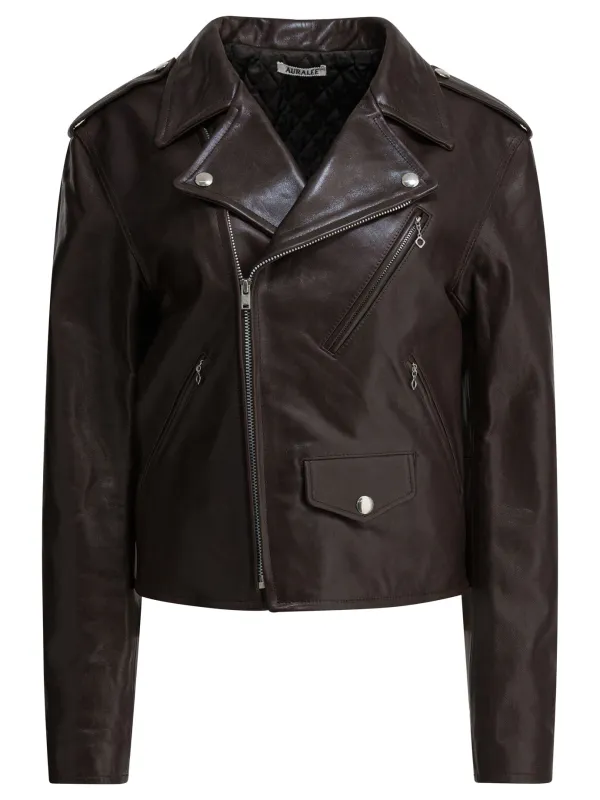 DARK BROWN LAMB LEATHER JACKET sold by Lord & Taylor