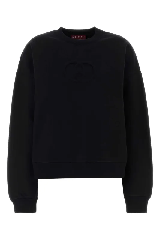 BLACK COTTON OVERSIZE SWEATSHIRT sold by Lord & Taylor