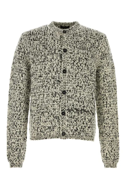 TWO-TONE WOOL CARDIGAN made by Prada