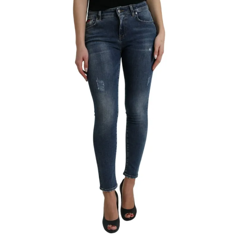 Blue Cotton Skinny Jeans sold by Lord & Taylor