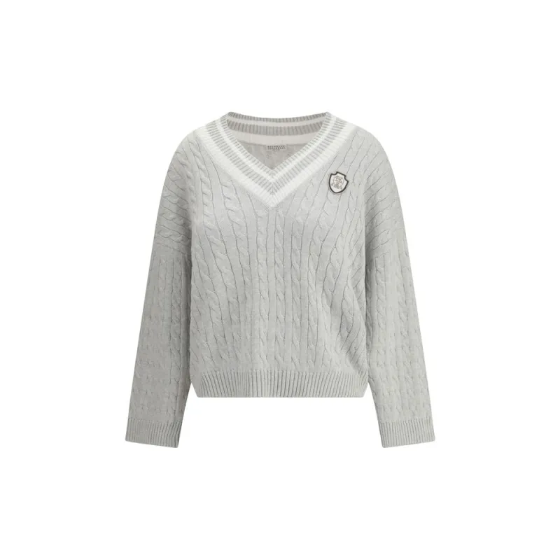 White Cotton Sweatshirt made by Brunello Cucinelli