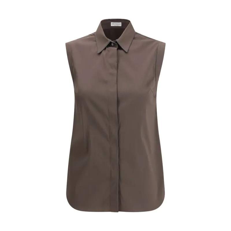 Brown Cotton Shirt made by Brunello Cucinelli