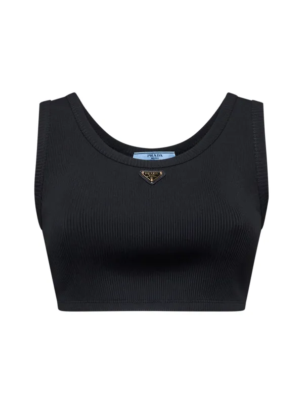 Prada Ribbed Knit Cropped Top made by Prada