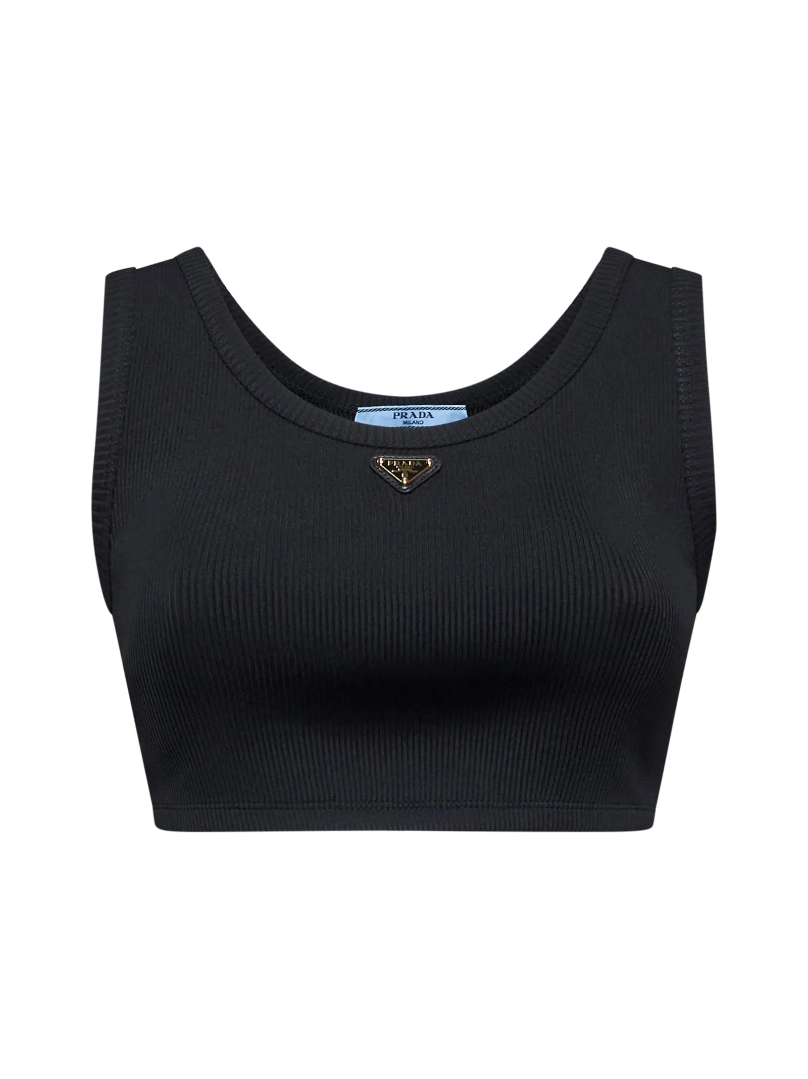 Prada Ribbed Knit Cropped Top sold by Lord & Taylor