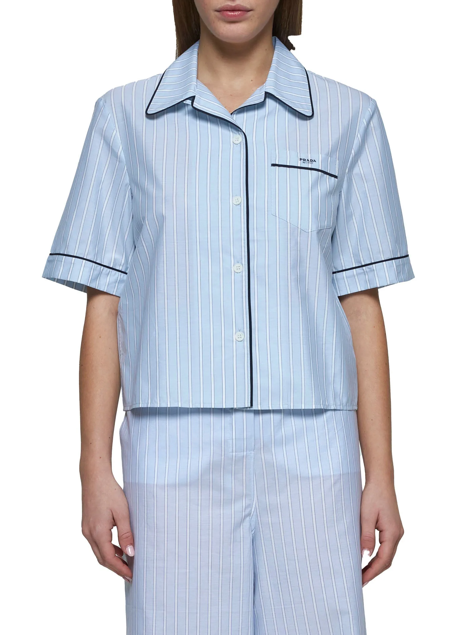 Prada Pinstripe Cotton Shirt sold by Lord & Taylor product image thumbnail 3