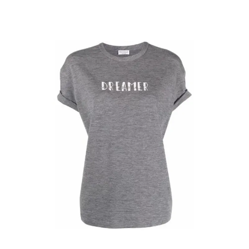 Gray Elastane T-Shirt made by Brunello Cucinelli