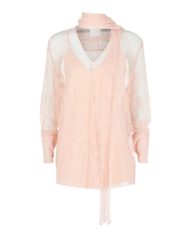 Lace Blouse With Neck Tie sold by Lord & Taylor