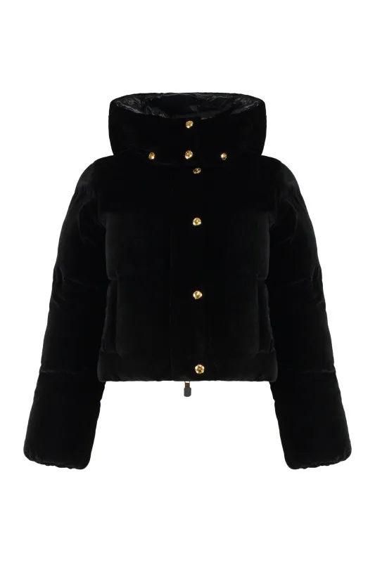 Velvet Puffer Jacket with Hood sold by Lord & Taylor