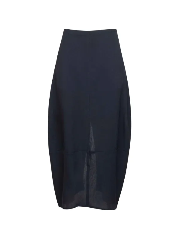 Blue Twill Beni Midi Skirt made by Studio Nicholson