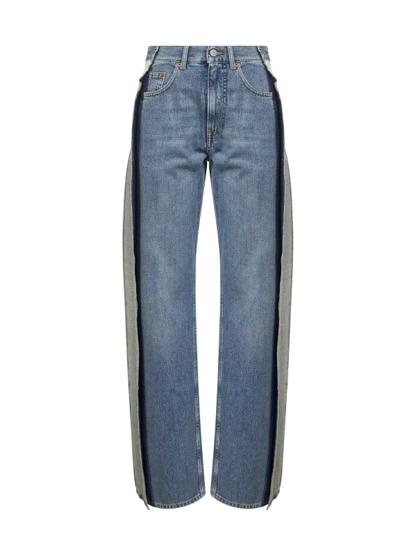 Blue Cotton Denim Straight Leg Jeans sold by Lord & Taylor